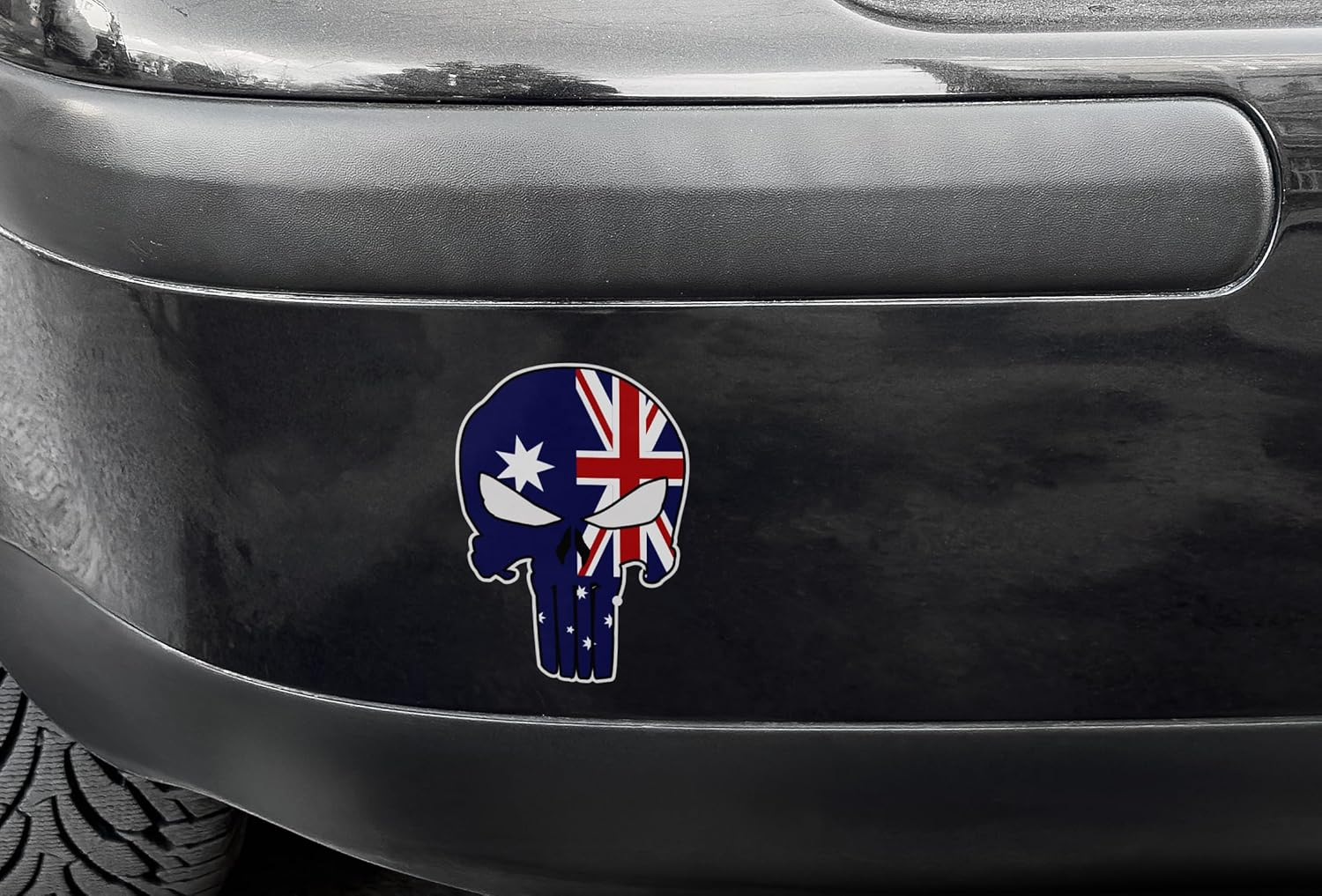 2X Australian Flag Skull Sticker Decal &ndash; 10X7.3Cm Vinyl Car Decal, Bubble-Free, Waterproof, Aussie Patriotic Skull for Cars, Utes, Laptops