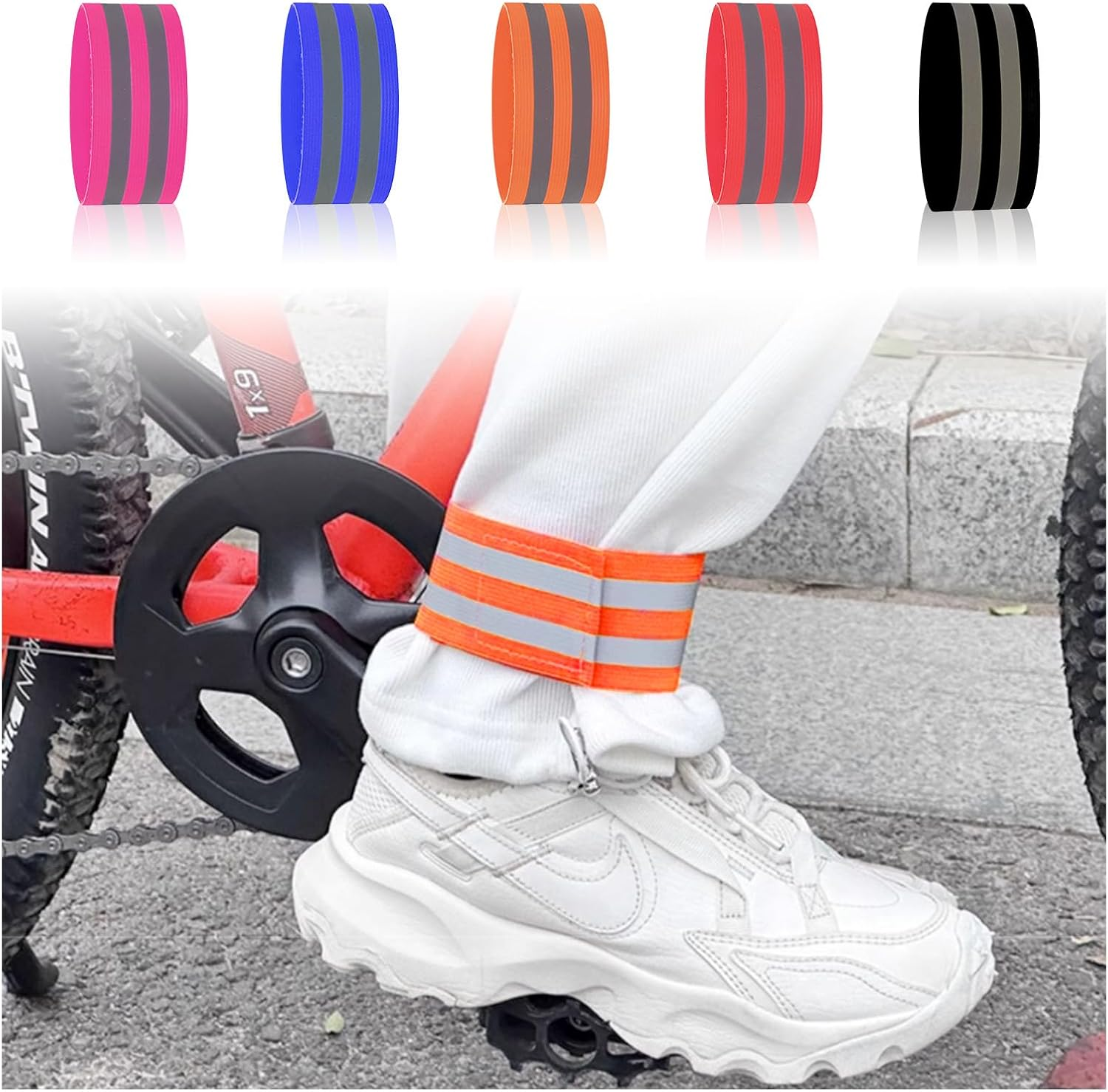 YMWALK 4PCS Hi Vis Reflective Armbands Reflective Strips,High Visibility Safety Reflective Running Gear,Reflective Wristbands for Jogging Running Walking Cycling Outdoor for Adults Children - Blue image number 7