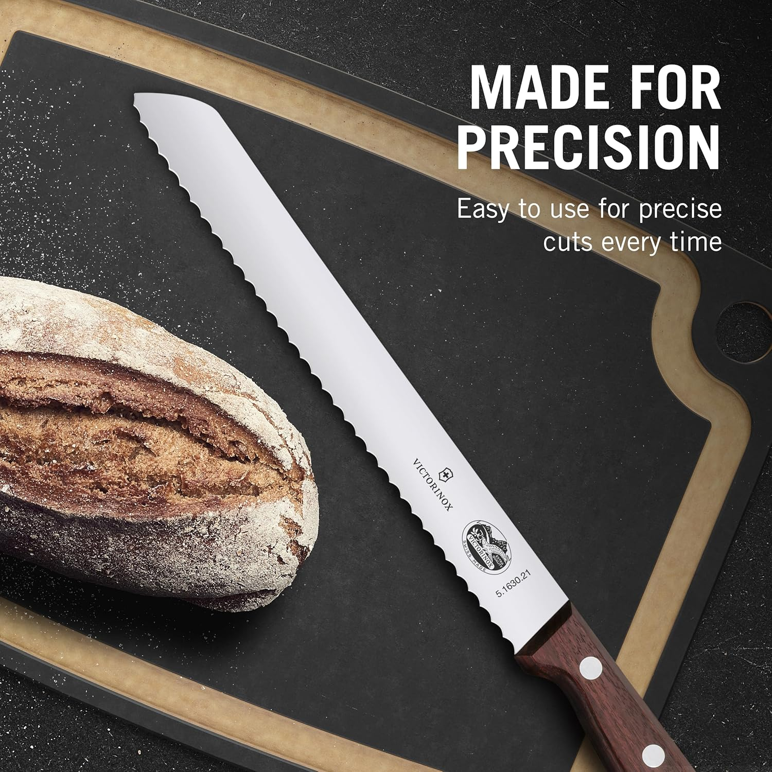 Bread Knife, Wavy Edge 21Cm - Wood image number 1