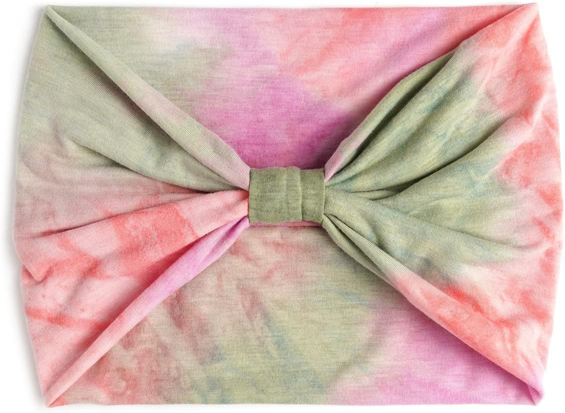 Wide Elastic Headbands for Women, Stretch Turban Style, Knotted Workout Sweatbands, African Head Wraps, Sport Head Scarves, 4 Pack image number 1