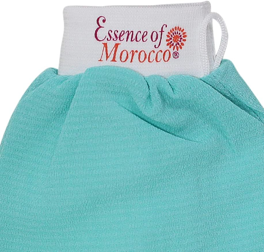 Moroccan Exfoliating Kessa Glove Hammam Exfoliation Scrubbing Mitt Spa Scrub Made in Morocco Premium Quality Blue Turquoise image number 5