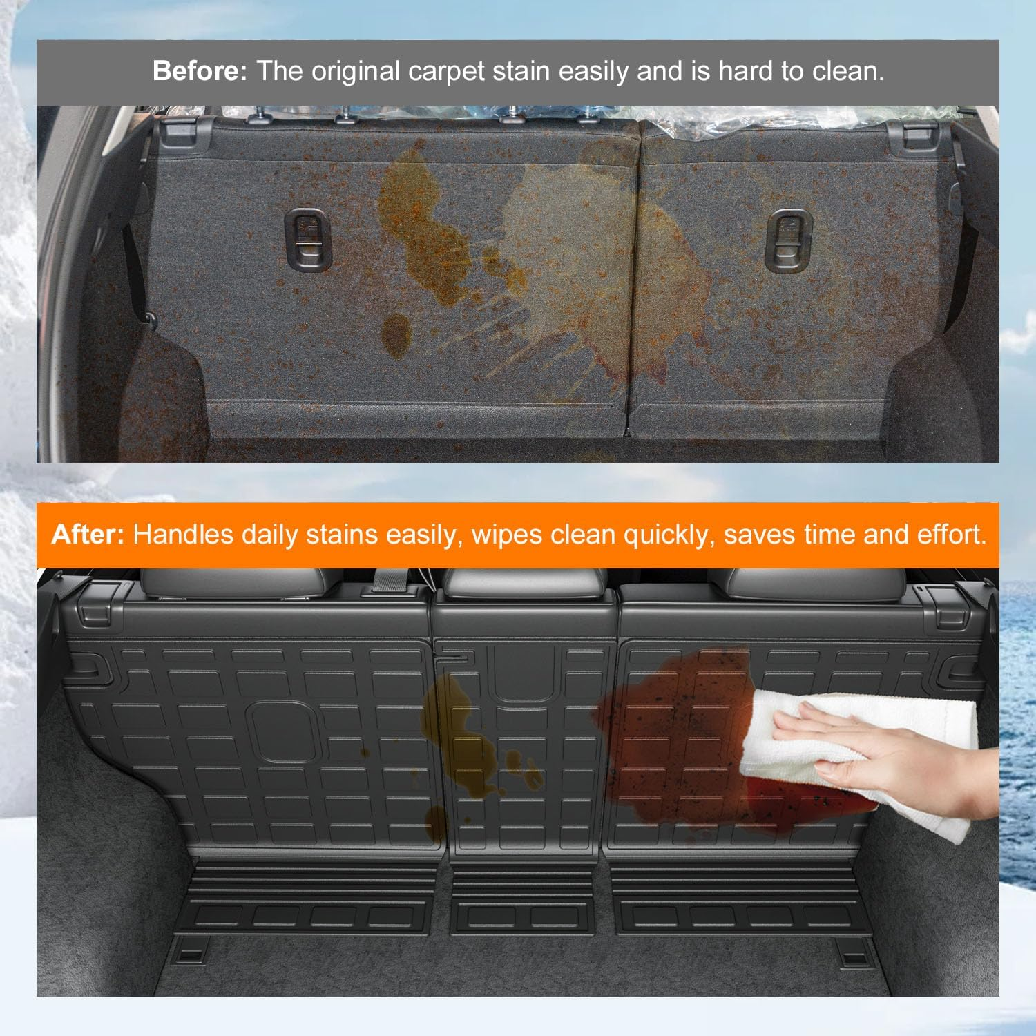 Powoq Backrest Mat Compatible with 2017-2025 Mazda CX-5 Cargo Liner Back Seat Protector Replacement for 2017-2019 2020 2021 2022 2023 2024 2025 Mazda CX-5 Accessories(Fit 2017-2024, Rear Backrest Mat) image number 4