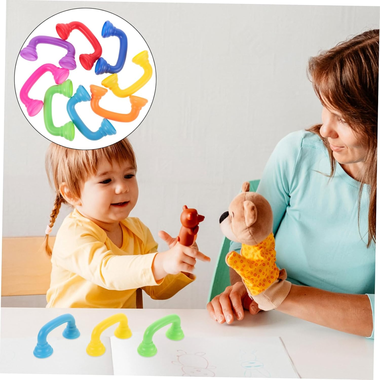 SUPVOX 8Pcs Whisper Phones for Plastic Telephone Receiver for Classroom Sound Play Enhance Pronunciation Color Recognition and Social Skills Development