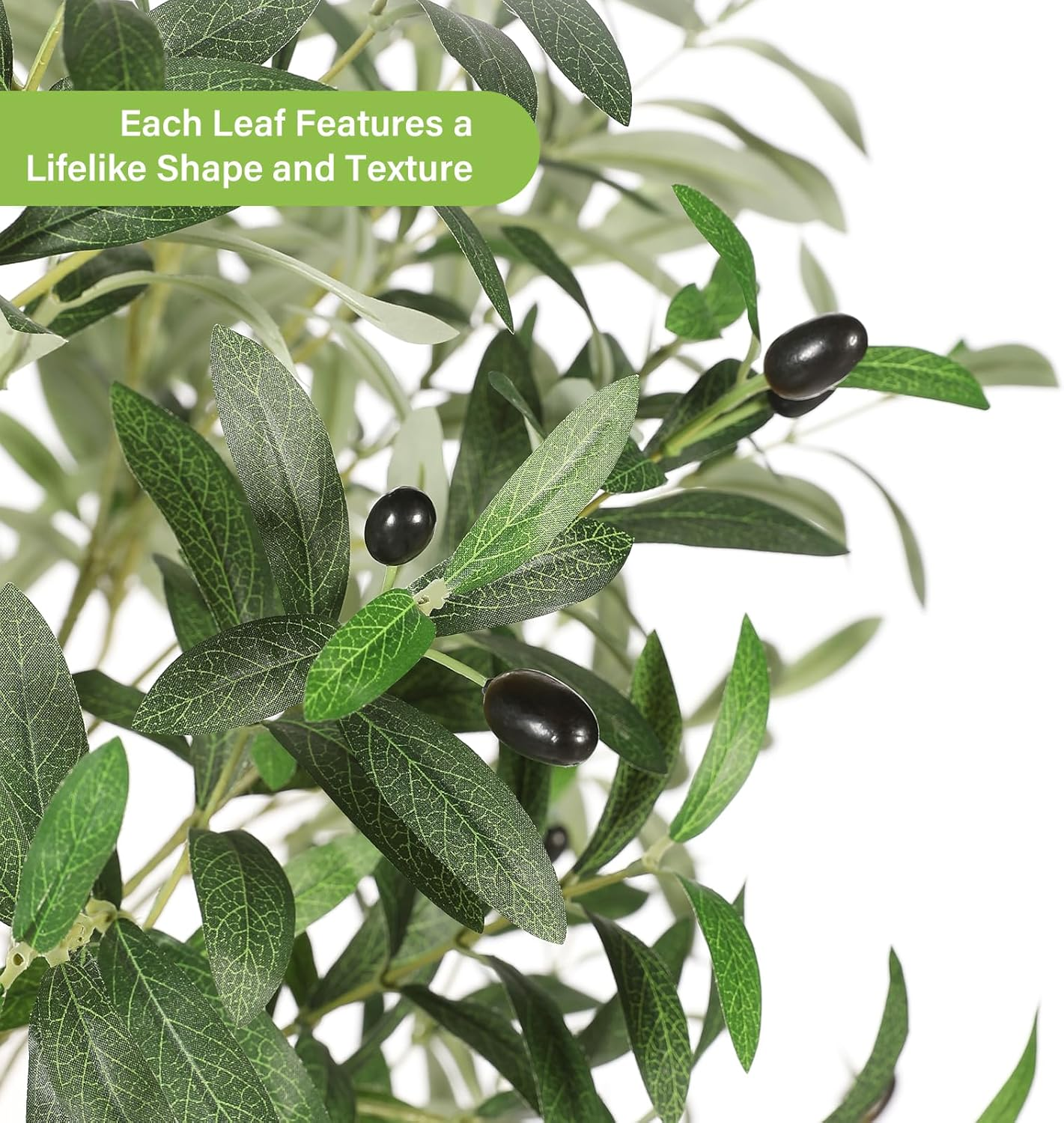 4Ft Faux Olive Tree - Olive Trees Artificial Indoor 4 Feet with Realistic Leaves and Natural Wood Trunk, Potted Fake Silk Plant Artificial Trees Indoor for Home Office Decor image number 1