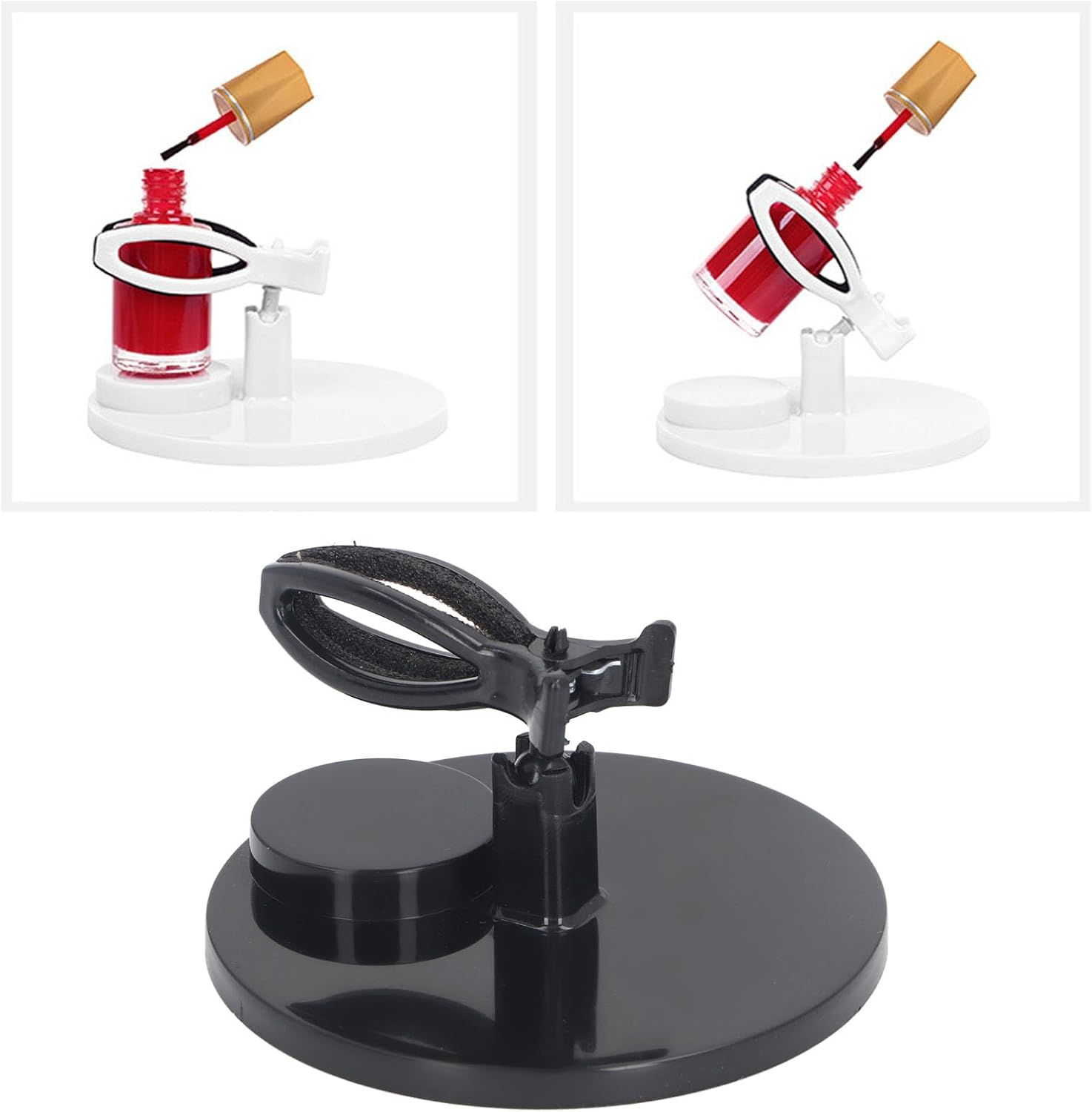 YUYTE Nail Polish Bottle Holder, Strong Hold, Adjustable Tilted Clamp, Anti-Spill, Fingernail Polish Holder for Manicure, Nail Art, Nail Organiser Display (Plastic 2) image number 4