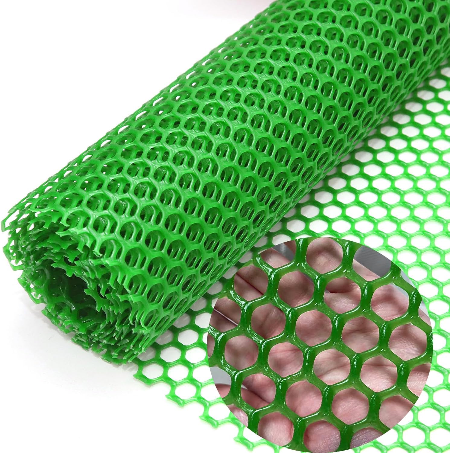 Chicken Wire Fence Mesh, Plastic Hexagonal Fencing for Gardening, 15.7IN X 10FT Green Poultry Fencing,Garden Netting, Chicken Wire Frame for Crafts, Floral Netting