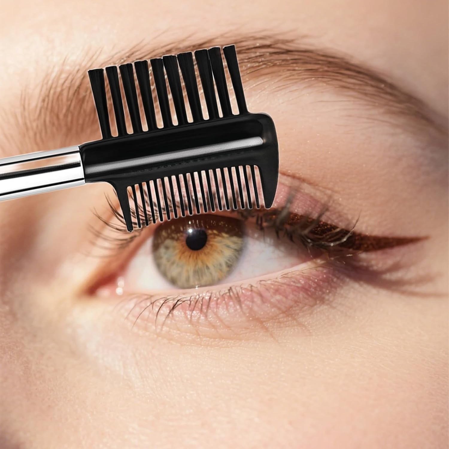 Eyebrow Brush, Eyelash Brush & Eyelash Comb - 3 Different Spoolie Brushes for Separating Lashes, Eliminating Mascara Clumps, Grooming and Shaping Brow image number 2