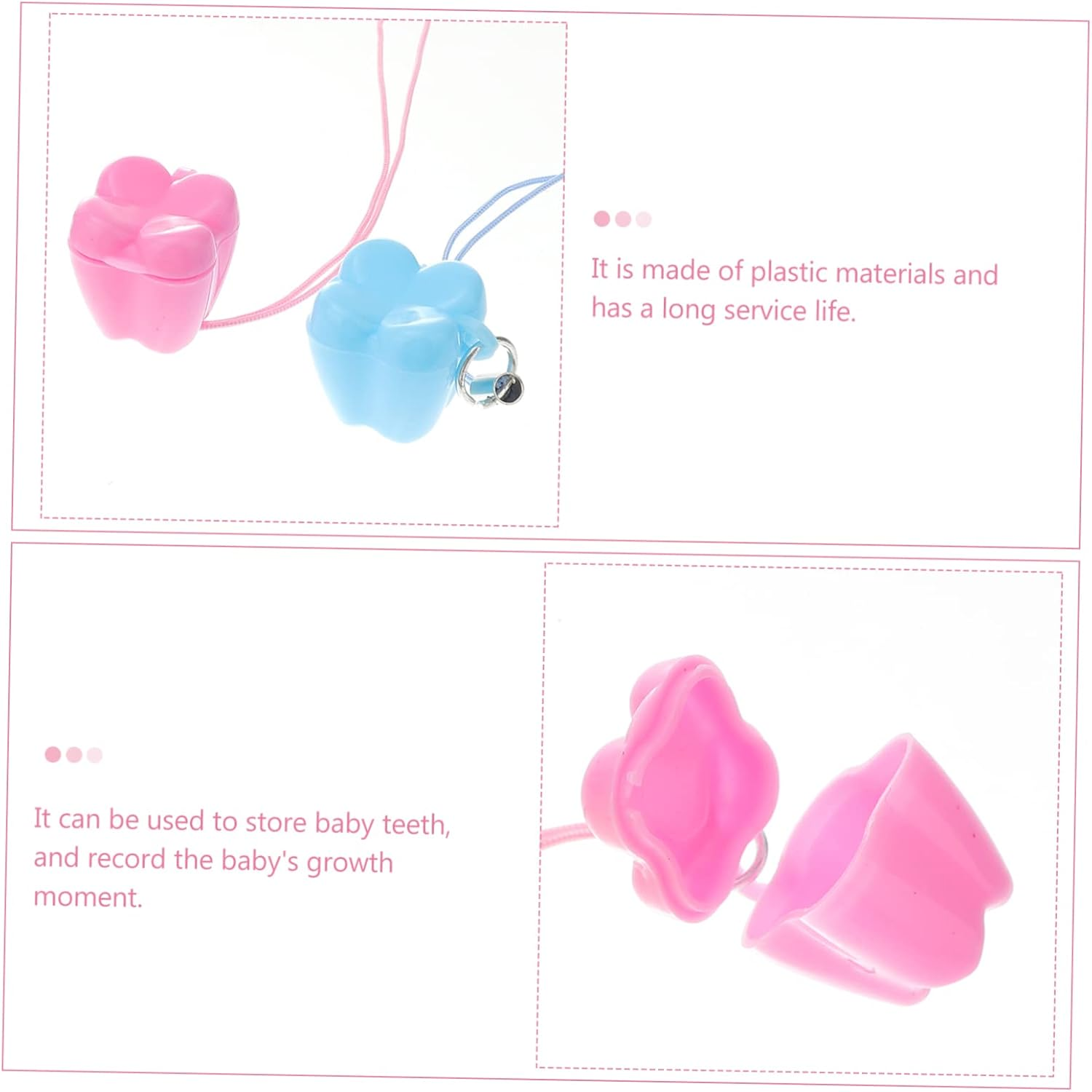 HANABASS 50Pcs Baby Keepsake Tooth Organizer Storage Box for Boys and Girls Small Tooth Storage Case for Collecting Random Color image number 4