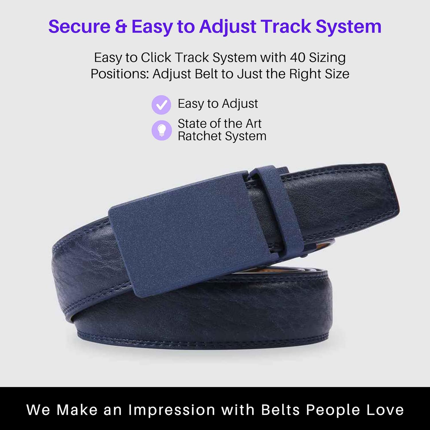 Marino Avenue Men'S Genuine Leather Ratchet Dress Belt with Linxx Buckle, Enclosed in an Elegant Gift Box image number 7