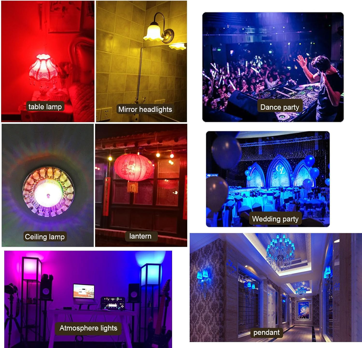 Porch Light Bulb,60 Watt Equivalent,9W A60 LED Bulbs for Halloween Christmas Party Bar Decoration and Home Lighting,Colored Light Bulb with E27 Base,Non-Dimmable,4 Pack (Orange) - Orange image number 4