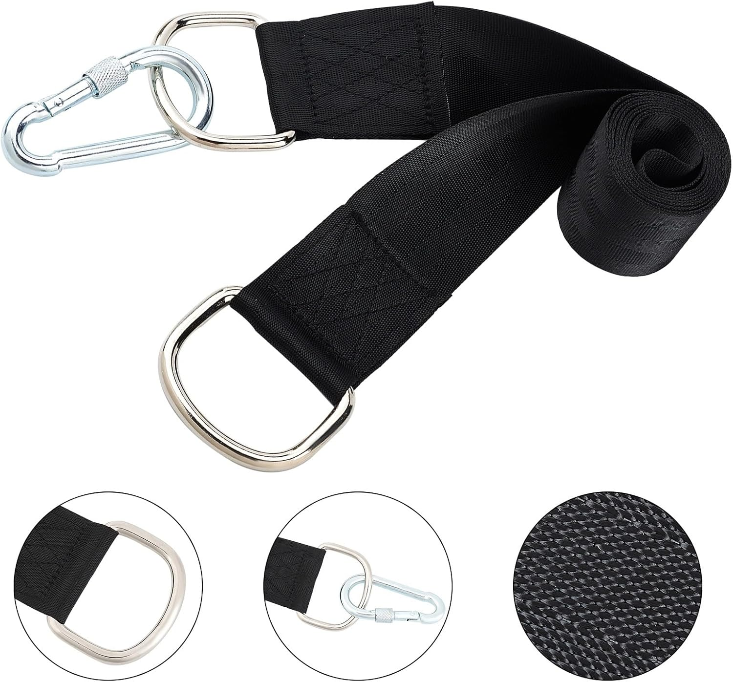 FUNNTY the Tree Swing Suspension Sling Kit Holds 2,000 Pounds. Features a 5-Foot Super-Long Sling with a Safer Lock, and Comes with a Carrying Bag for Easy and Quick Installation image number 2