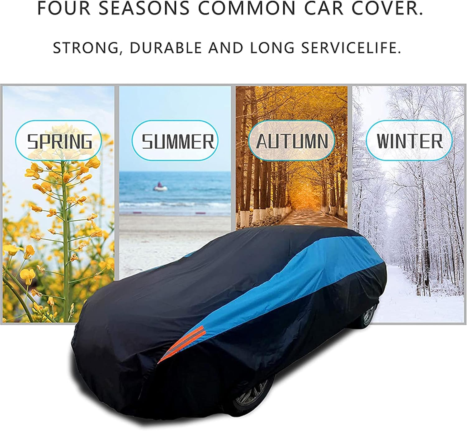 SUV Cover Polyester Car Cover Waterproof All Weather for Automobiles, UV Protection Rainproof Windproof Outdoor Indoor Full Car Cover Universal Fit for SUV (Size XL: 5.1M X 2M X 1.8M) image number 6