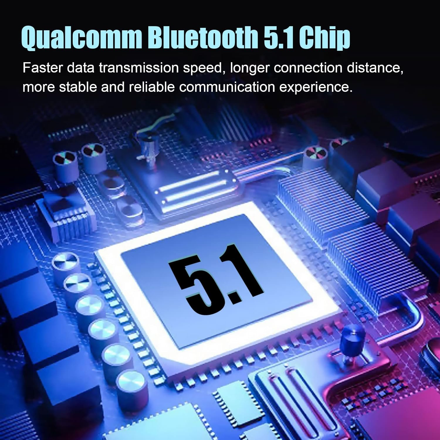 EJEAS E1+ Motorcycle Helmet Bluetooth Headset, Bluetooth 5.1 Helmet Speaker with Auto Answering Call and Noise Reduction Function, Motorcycle Helmet Headphone Can Connect 2 Mobile Phones image number 3