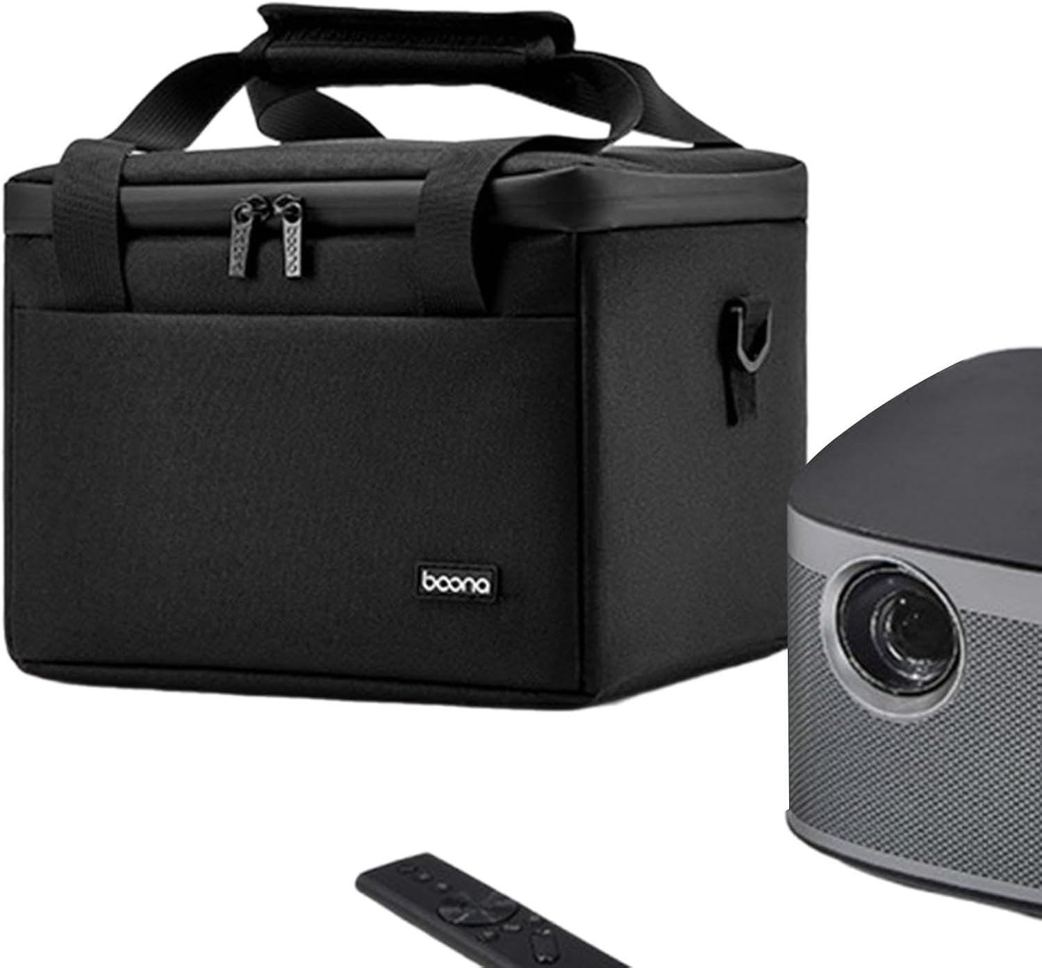 Nonmifyr Projector Case Carry Pouch Protection Stylish with Compartments Dividers Hard Carrying Case Travel Carrying Bag Photographer, Black - Black image number 5