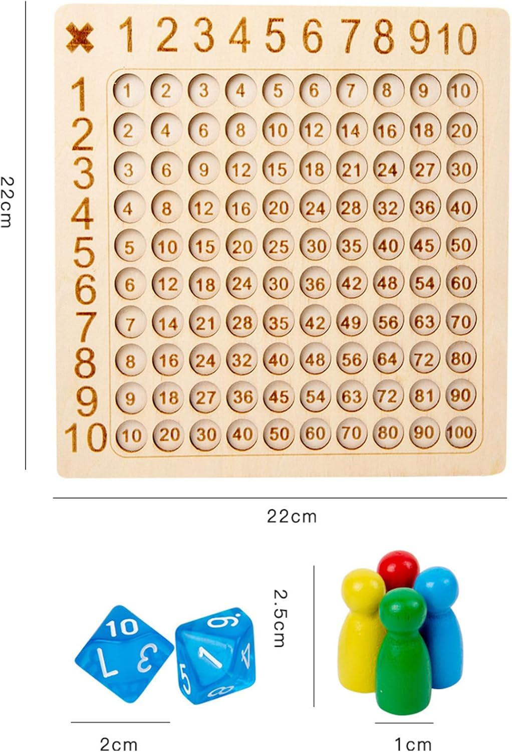 Wooden Math Multiplication Board,1X1 Learning Game,Multiplication Table for Primary School,Times Table Games for Kids, Number Games,Numbers for Kids,Educational Toys,Montessori Toys image number 3