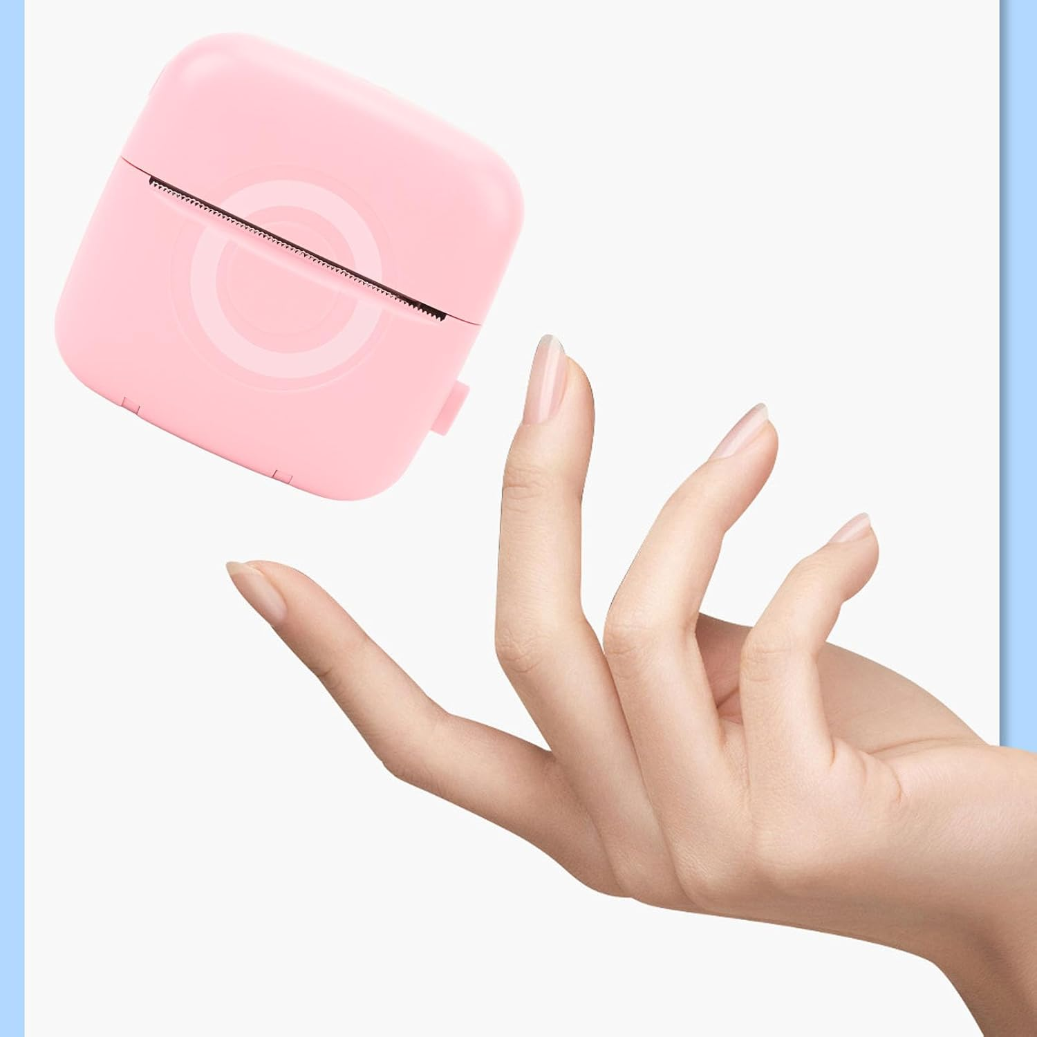 Pocket Thermal Printer, Portable Bluetooth Wireless Label Printer with APP (For Ios & Android) for Notes Journal Memo Photo Study for Kids Students (Pink)