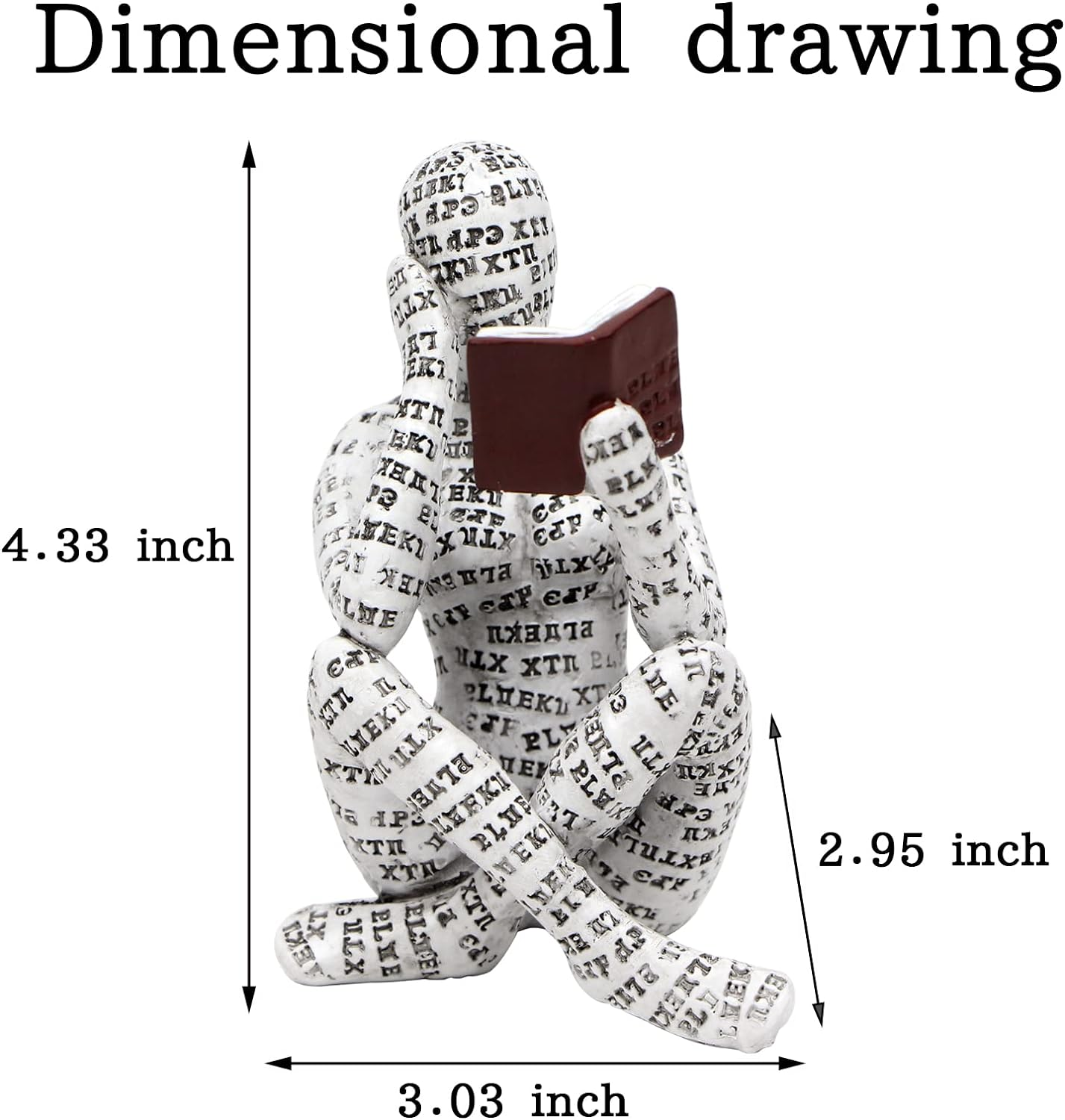 Prosfalt Home Decor Pulp Reading Women Figurine Thinker Statue Aesthetic Sculpture Room Decor Abstract Decorations on Desk Shelf Table Bookshelf for Living Room Office Bedroom FD92138777