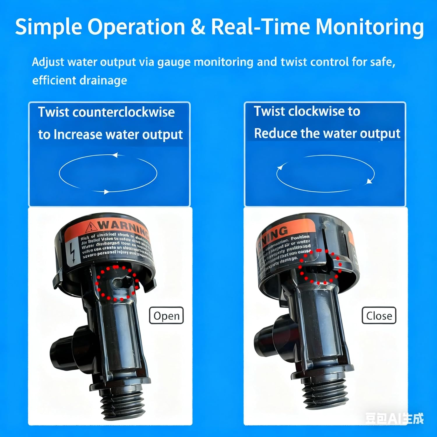 ROHOPE High Flow Air Relief Valve 98209803 Replacement for Most Pentair Filters - 98209800 image number 1