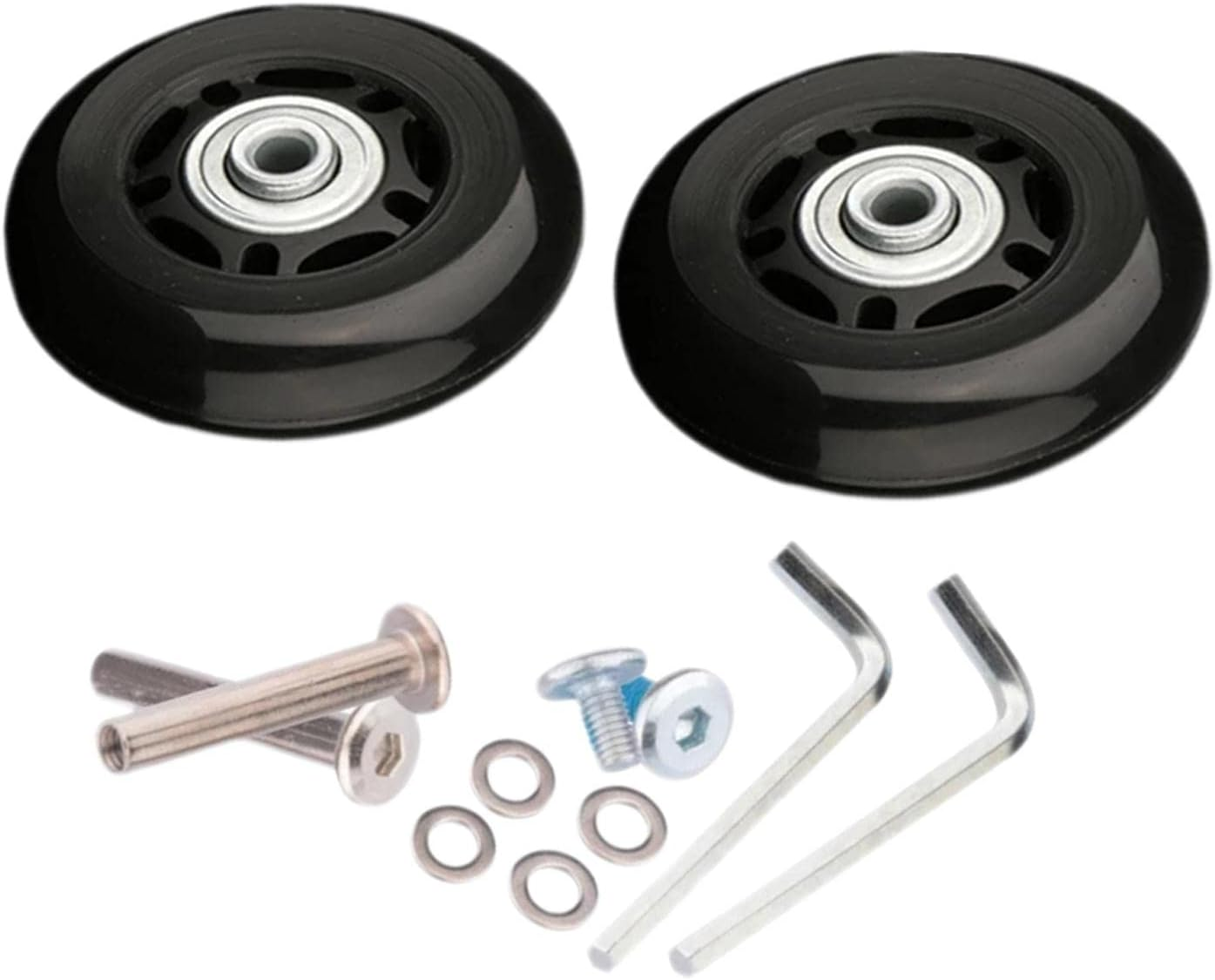 Generic 2Pcs Luggage Suitcase Replacement Wheels, Rotating Flexible Repair Parts Axles Rubber Mute Black Wear Resistant Swivel Caster, 64Mmx18Mm image number 1