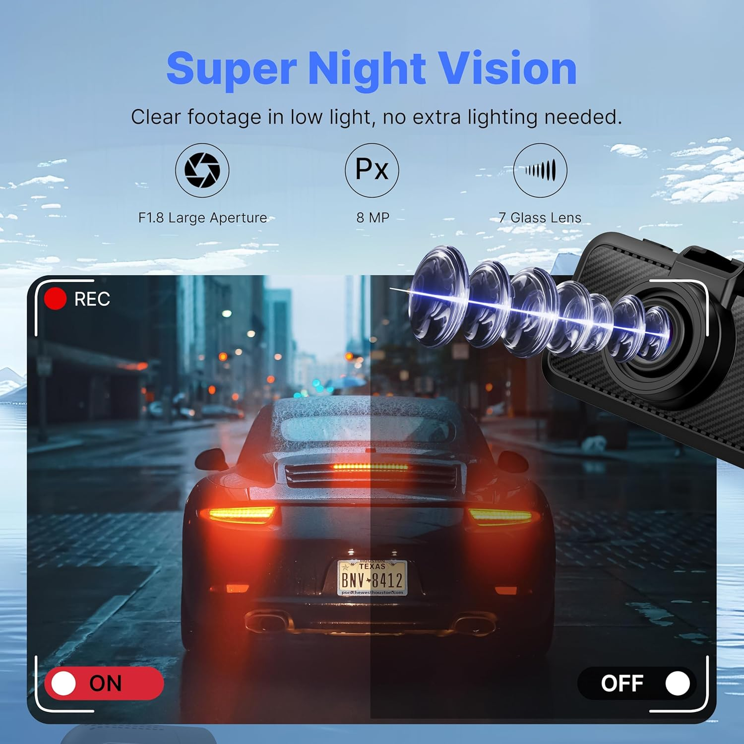 Miofive Dash Cam Front and Rear, 4K+2K Dash Cam for Car, 5G Wifi Bluetooth GPS Car Camera, 32GB SD Card Included, HDR, Loop Recording, Night Vision, 24H Parking Mode, App Control, Support 512GB Max image number 6