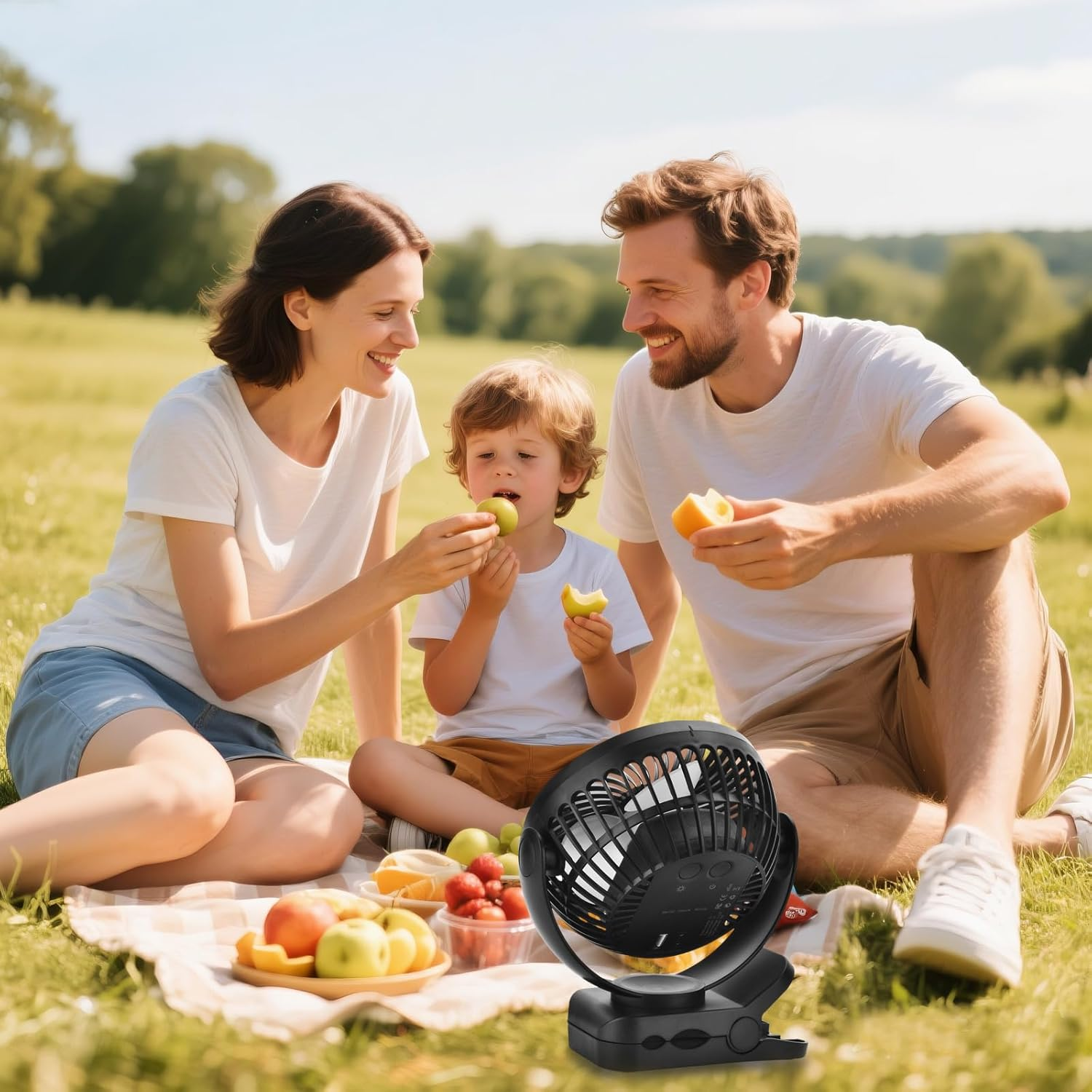 GOBRILLFUN Portable Clip Fan with Remote, 9 LED Lights, 6-Inch Battery Operated USB Rechargeable Fan with 3 Speeds, Power Bank Feature, Personal Cooling for Home, Office, RV, Outdoor Camping image number 1