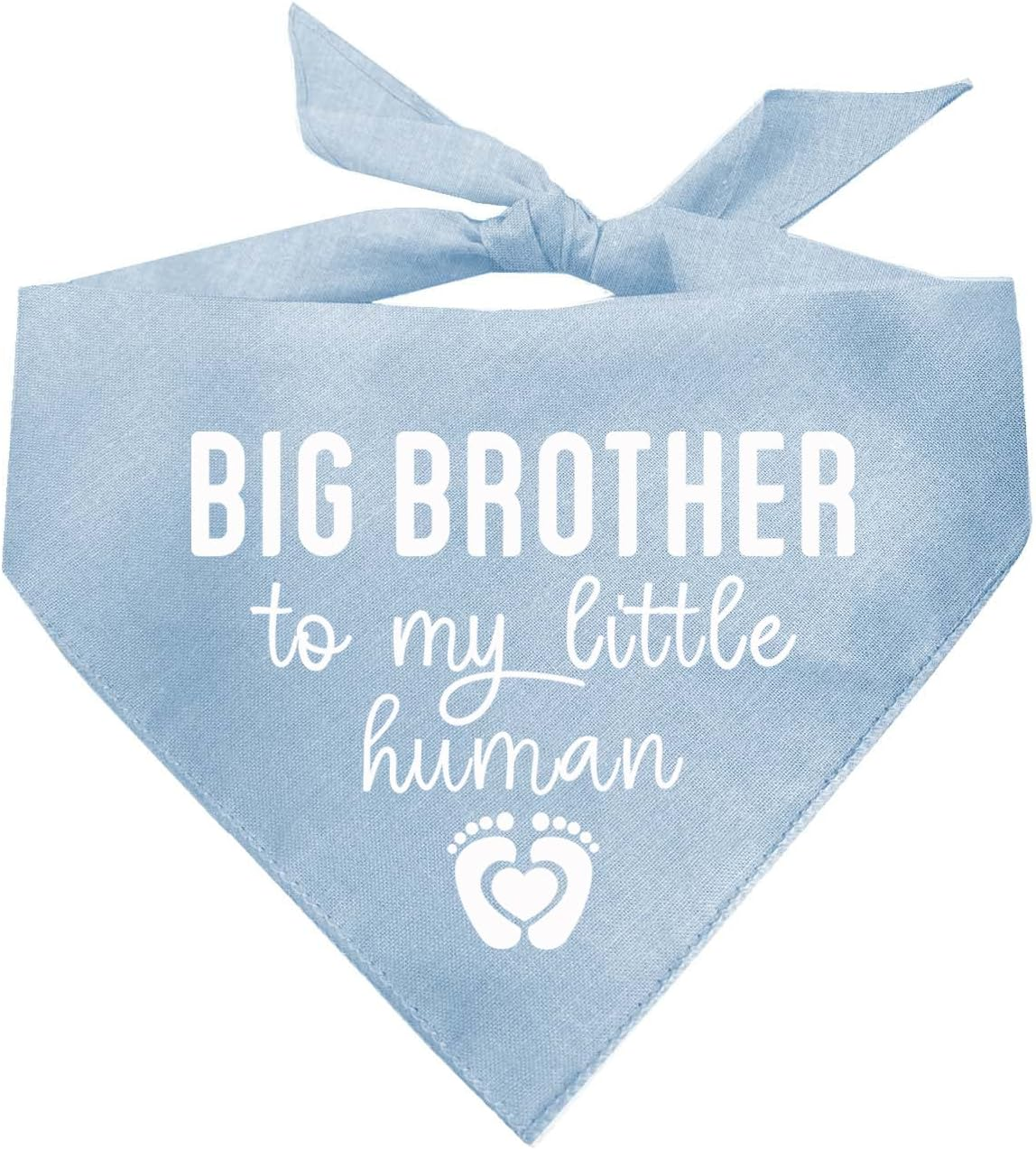 Big Brother to My Little Human Dog Bandana | 100% Cotton Adjustable Triangle | Made in USA | New Baby | Pregnancy Announcement Photoshoot Prop | Gender Reveal | Baby Blue One Size (167)
