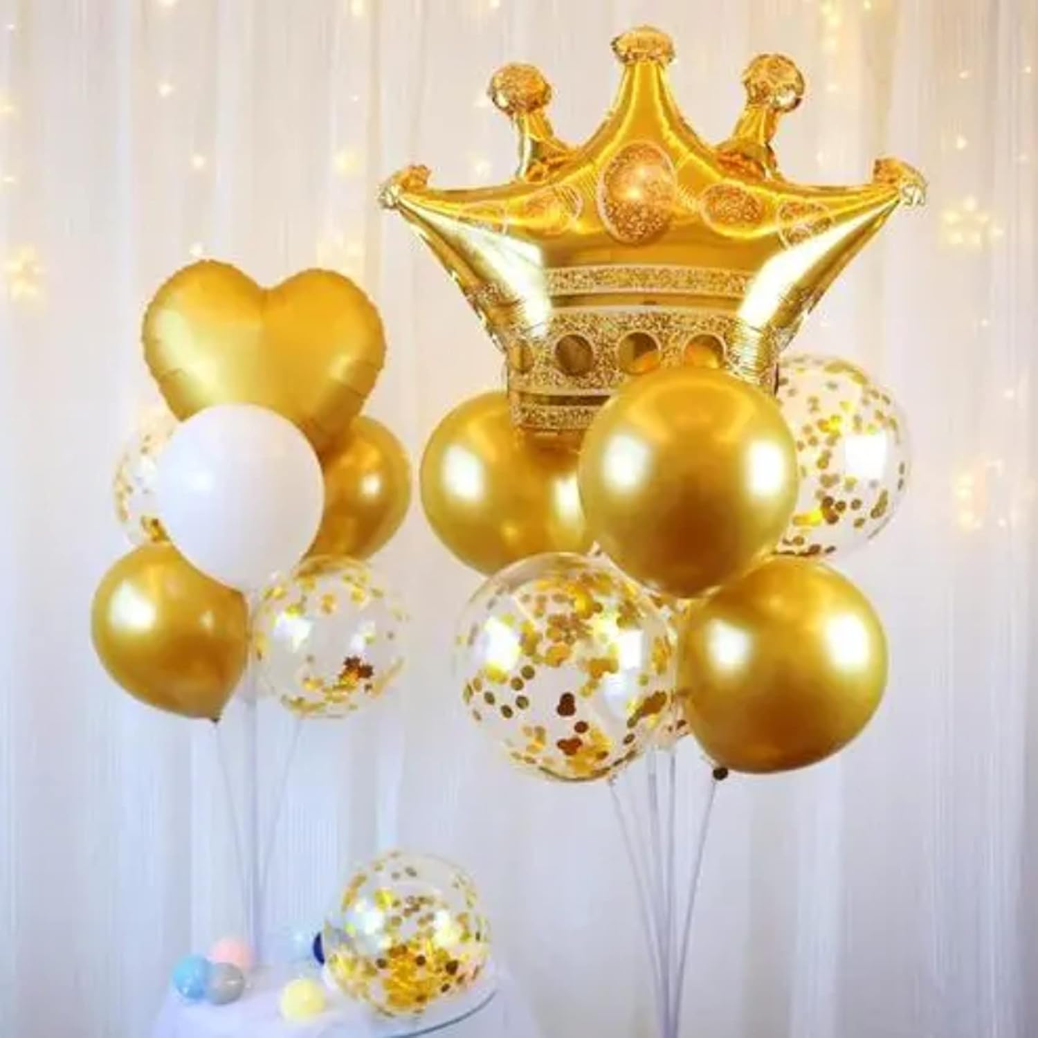 4Pcs Gold Crown Foil Balloons Decorations.Wedding Bridal Shower Marriage Engagement Party Supplies image number 5