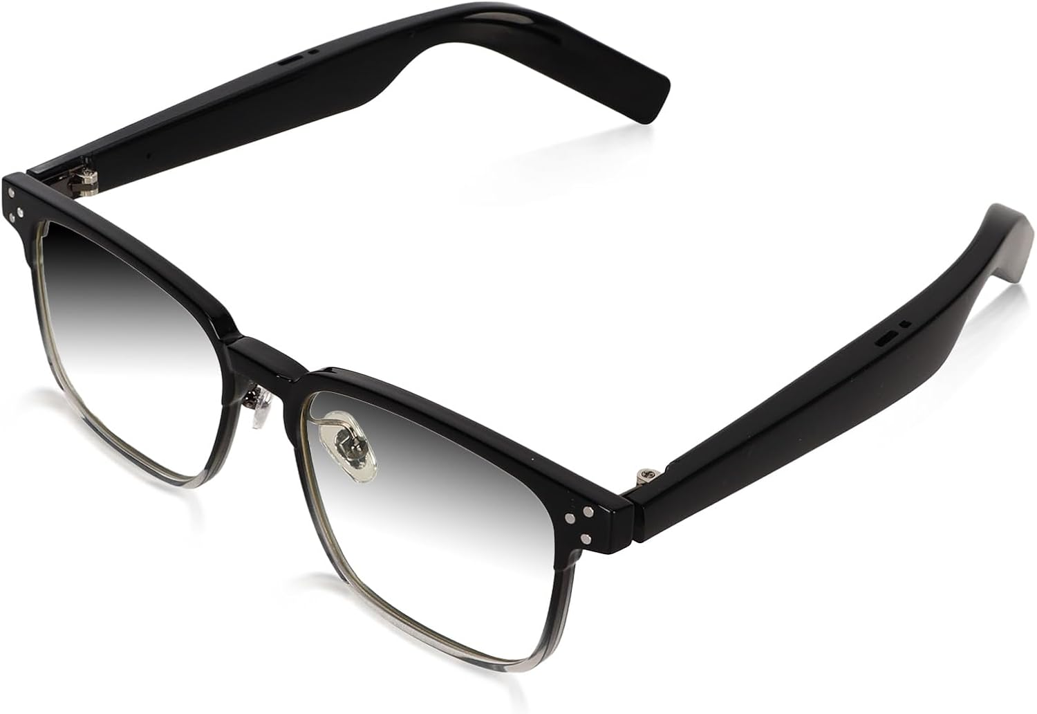 ASHATA Smart Glasses, Wireless, IPX4 Waterproof, Noise Reduction, Listen to Music and Calls, BT Open Ear Smart Glasses with anti Blue Lens and Stereo Speakers (Black Progressive) image number 4