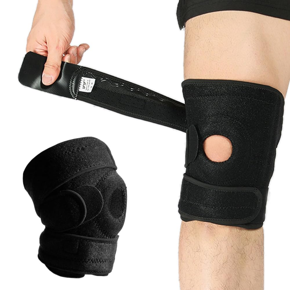 Beleeb Knee Support, Adjustable Knee Brace to Protect Patellar Meniscus, SBR Thickened Shock Absorbers & Dual Sprung Brace to Relif Pain and Sports Injury, Black image number 5