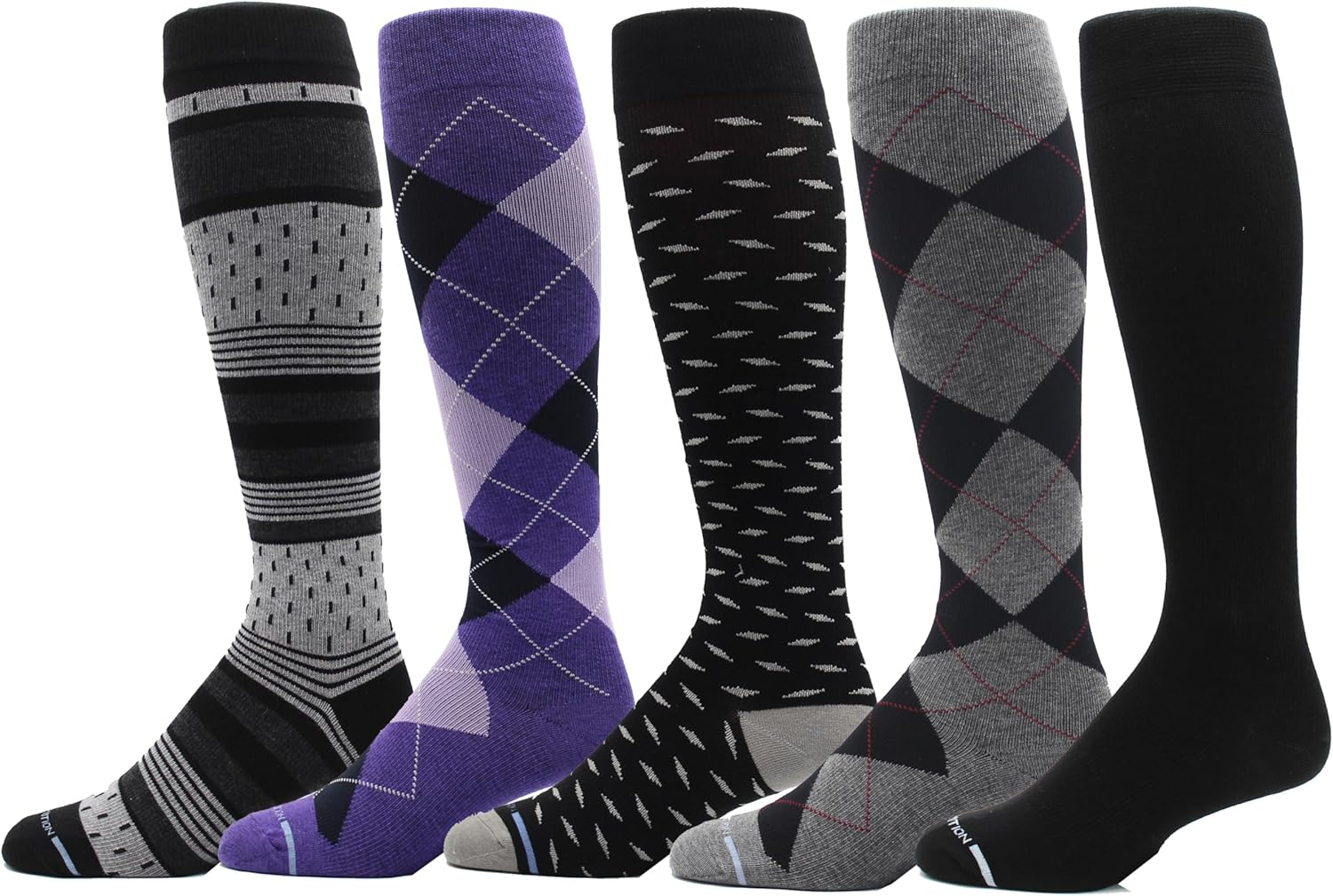 Dr. Motion Compression Socks for Men & Women BEST Graduated Athletic Fit for Walking, Hiking, Running, Nurses 5 Pairs