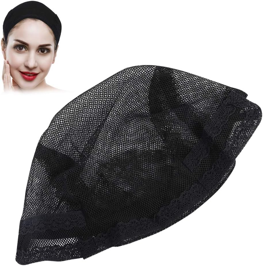 Wig Hair Net Black Hair Net Wig Cap Elastic Dome Hairnet with Adjustable Strap for Wigs Making image number 5