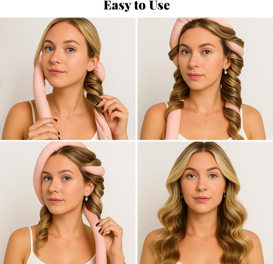 Heatless Hair Curler, Soft Hair Curlers to Sleep In, Heatless Curls Overnight for Natural Curls, No Heat Curling Rod Set with Satin Bonnet for Most Hairtypes Women Girls image number 1