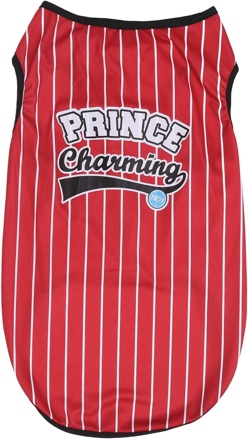 Pet Vertical Stripes Vest, Classic Loose Prevent Sunburn Avoid Hair Loss Dog Shirts, Pet Printed Clothes Dog Outfit Soft Dog Sweatshirt Pet Clothes for Pet Dogs Cats (S)