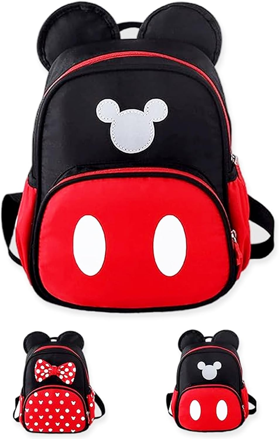 Cute Mini Backpacks, Red Cartoon Bag, Mouse Ears Bowknot Travel Daypack,Children'S School Bags
