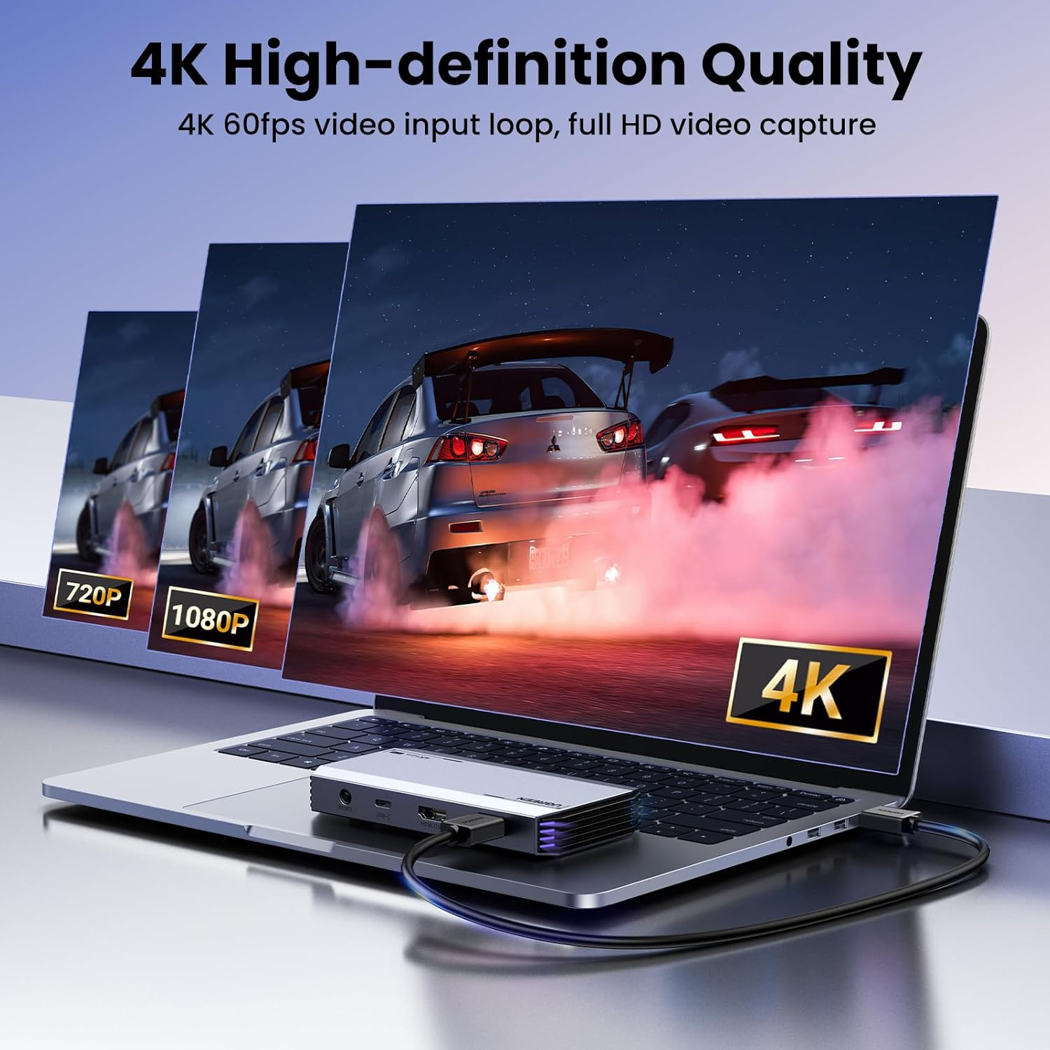 UGREEN 4K 60FPS HDMI Video Capture Card, Ultra HD 1080P@240Hz Low Latency Passthrough Support VRR HDR for Streaming, Recording, Gaming Compatible with Ipad, Switch, PS5, Xbox, PC, Mac image number 3
