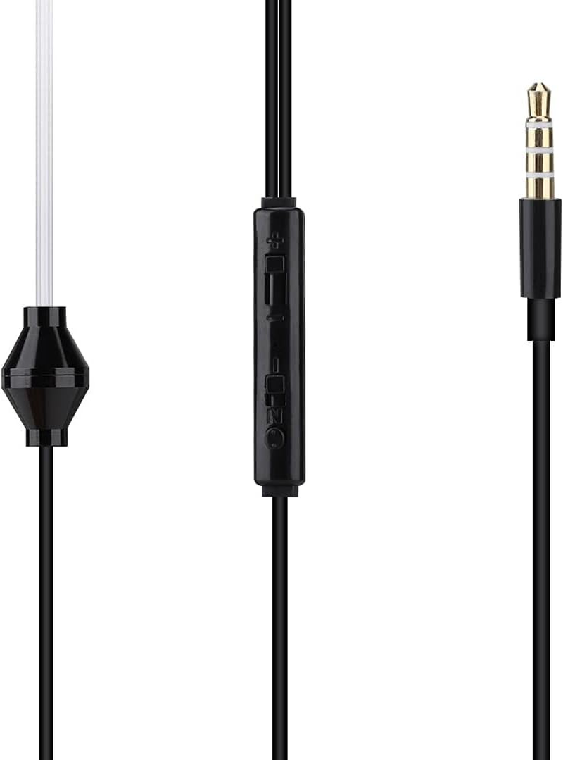 Air Acoustic Tube Earphones with Microphone, High-Quality Sound, Reduces Radiation, Compatible with Smartphones, Transparent Air Tube Design, Silicone Earplugs (Black) image number 2
