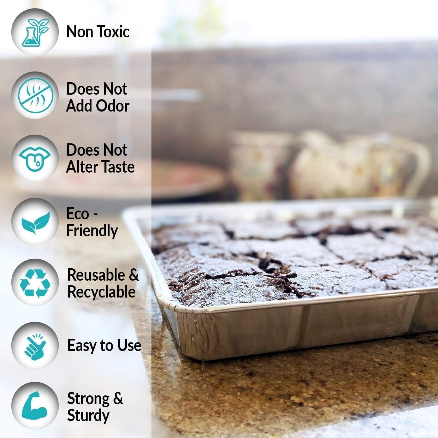 HUIRUMM 30Pcs Aluminium Foil Baking Trays,31X21X5Cm Catering Supplies,Disposable Aluminium Foil Baking Trays, Mini Tray Bakes,Small Containers for Baking, Roasting,Freezing,Storage,Cooking,Brownies