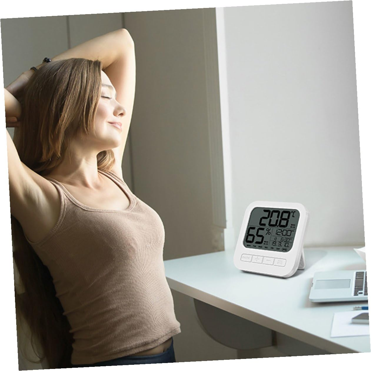 Digital Indoor Thermometer Hygrometer with High Accuracy Temperature Humidity Monitor for Home Office Greenhouse Basement AAA Battery Powered with Record and Display image number 6