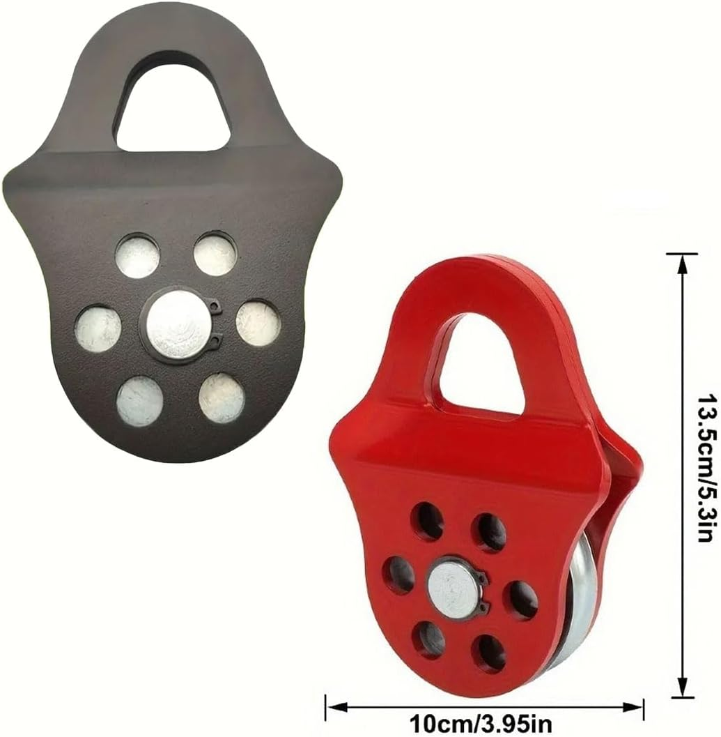 AIMALL Heavy Duty Winch Pulley Block &ndash; 6 Ton 13,000Lbs Snatch Block Tow Hook Accessory for Off-Road Recovery, Synthetic & Steel Cable Compatible, Steel Construction - Red image number 5