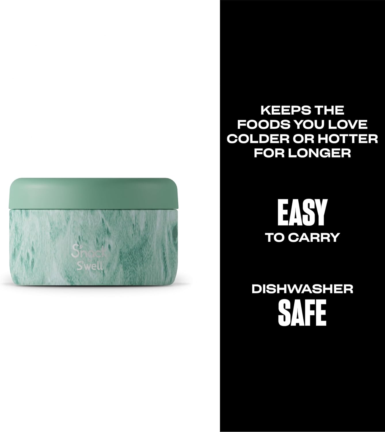 S'Well S'Nack by Stainless Steel Food Container - 10 Oz - Peppermint Tree - Double-Layered Insulated Bowls Keep Food Cold for 10 Hours and Hot for 4 - Bpa-Free