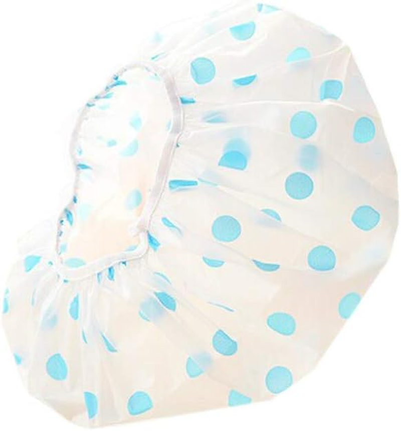 Elastic Shower Cap round Dot Waterproof Women Bathing Cap Bathroom Hair Salon Bath Hat Bathroom Accessories(Color Randomly)