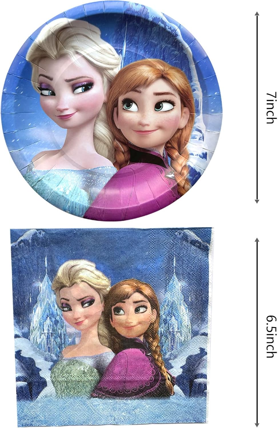 Frozen Birthday Party Supplies, Include 20 Plates and 20 Napkins, Frozen Birthday Party Decorations image number 4