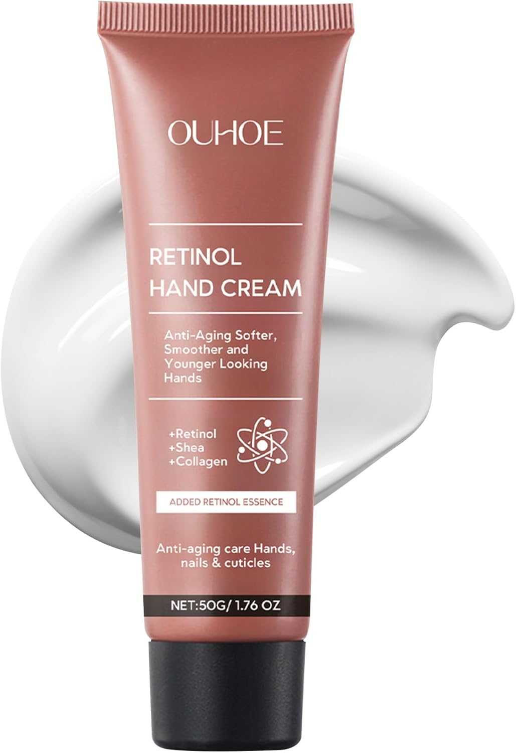 VRAIKO OUHOE Retinol Anti-Aging Hand Cream, Mineral Hand Moisturizer with Retinol, Shea Butter and Collagen, for Younger Looking Hands, Soft Smooth Skin, Nails & Cuticles image number 3