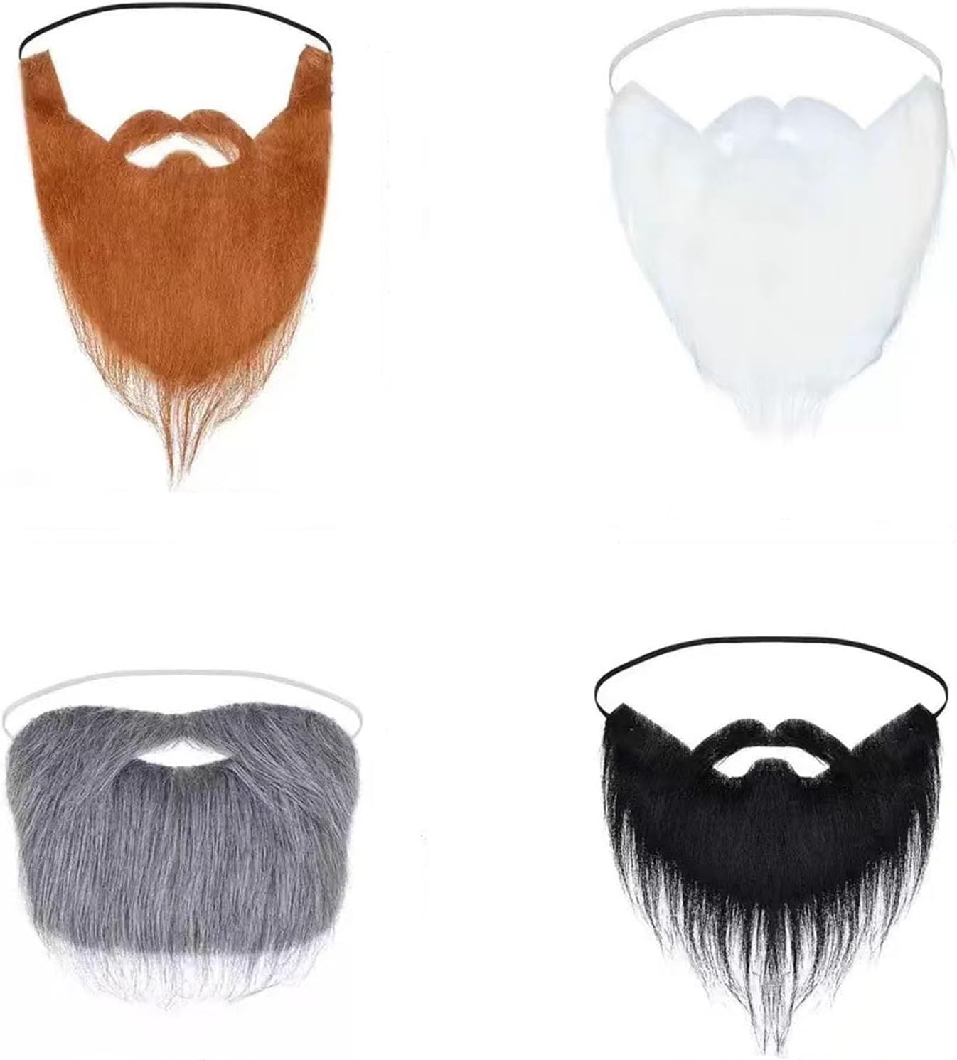 4 PCS Fake Mustache, Fake Beard, Self Adhesive Funny False Costume Whisker for Christmas Halloween Party Adults Children image number 6