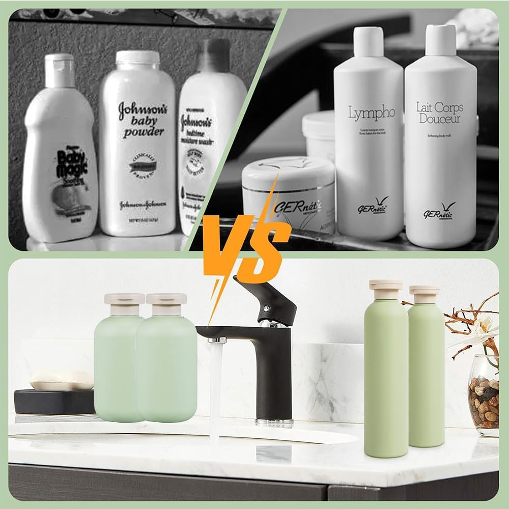 Refillable Shampoo Conditioner Squeeze Bottles with Flip Cap - Travel Plastic Cream Bottles, 2Pcs (400) image number 4