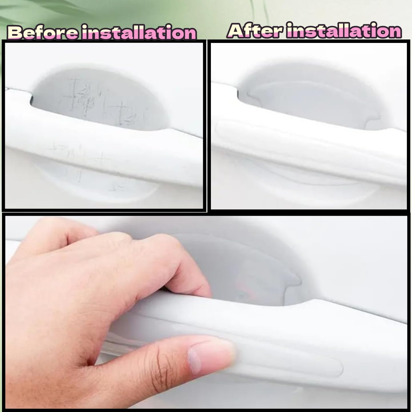 8 Pieces Transparent Door Handle Protection Sticker Set,Anti-Scratch Cup Coating, Universal Design, Paint and Bowl Protection, Car Protector Invisible Film image number 1