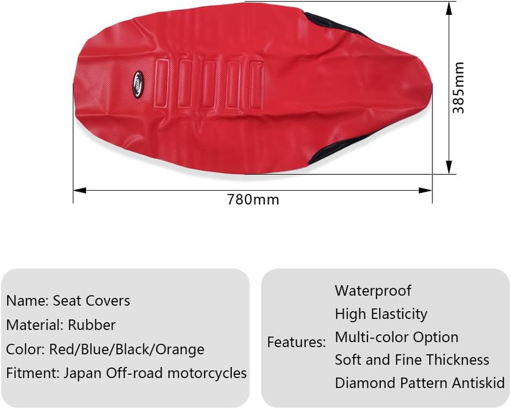 Motorcycle Seat Cover Universial Dirt Bike Gripper Soft Seat Cover Cushion with Particle Surface for CRF YZF RM KXF KLX TTR SX EXC (Blue) image number 4