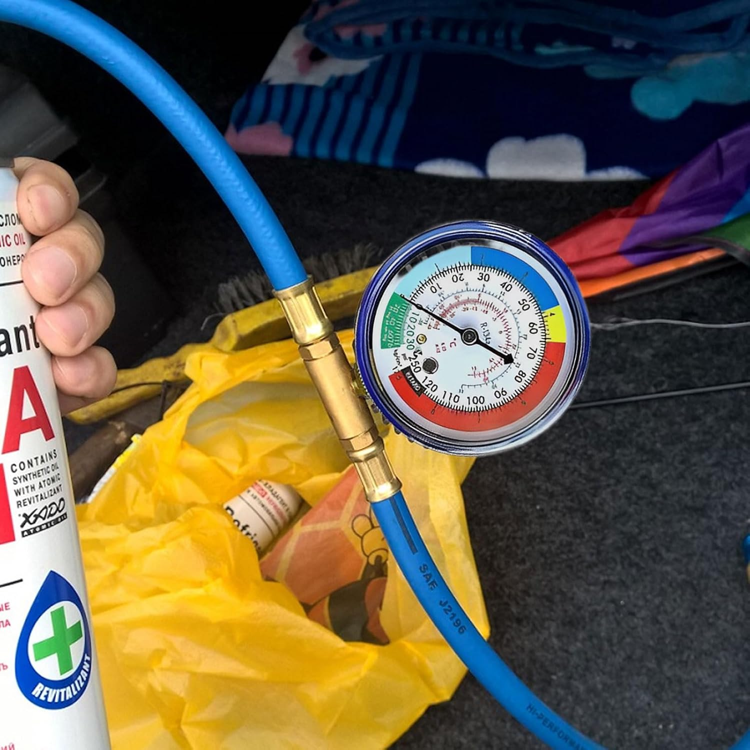 R134A Refrigerant Recharge Kit - AC Refill Kit, Car Air Cooling | Precision Valve Adapter Set, Durable Replenishment System Provides Optimal Cooling Efficiency for Automobiles, Home Appliances image number 1