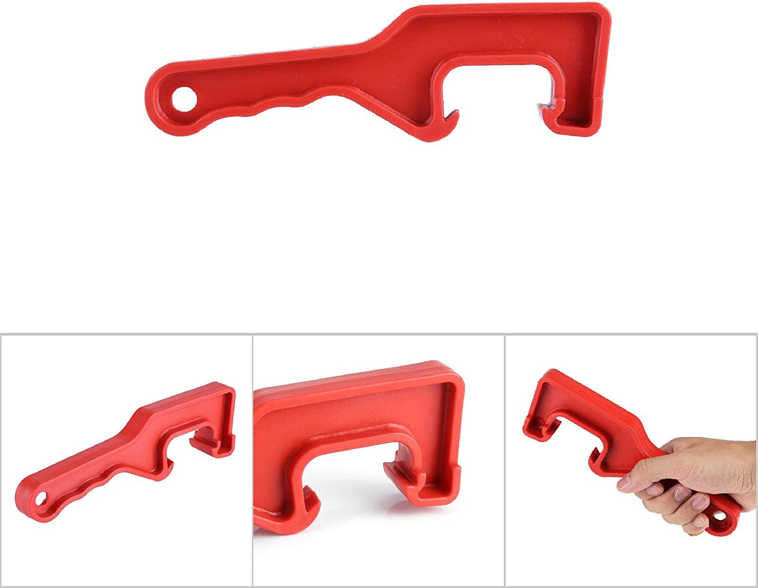 Plastic Bucket Lid Opener, Manual Plastic Paint Can Opener Wrench Home Garage Office Lid Opener Tool(Red) image number 1