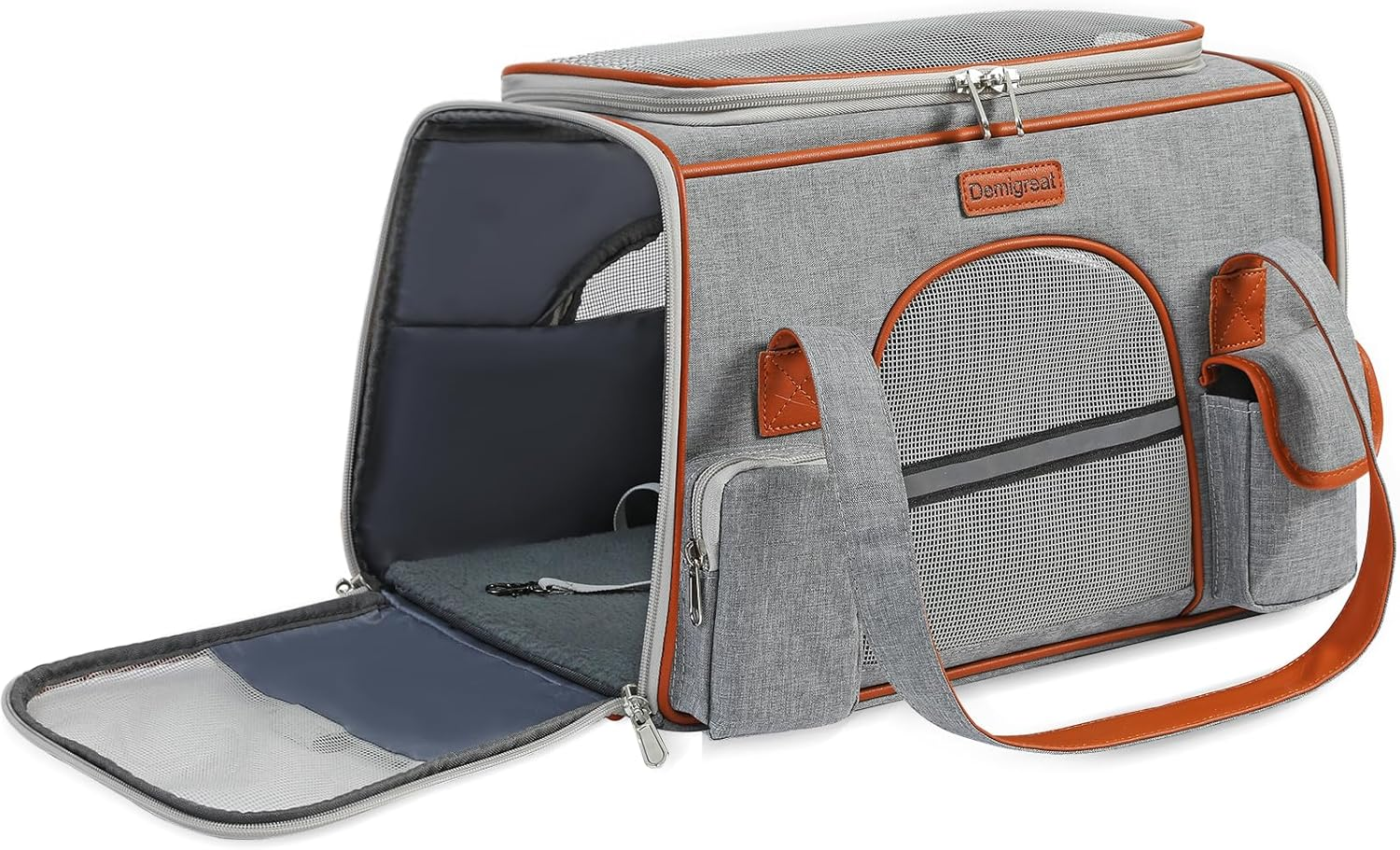 Demigreat Foldable Transport Bag for Cats Dogs up to 8 Kg, Breathable Transport Box for Medium Small Dogs Cats, Dog Carrier Cat Carrier